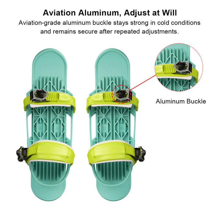 Compact and lightweight ski skates, excellent for traveling and spontaneous snow fun during cold season