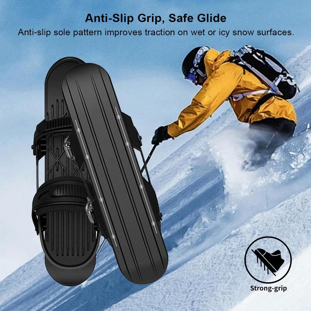 Unisex mini snow skates displayed on a white background, highlighting their portable design