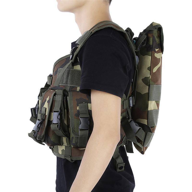 Detailed shot of quick-release buckles on a unisex Molle tactical vest for easy wear