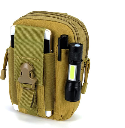 Black military-grade MOLLE pouch for EDC, suitable for both men and women explorers
