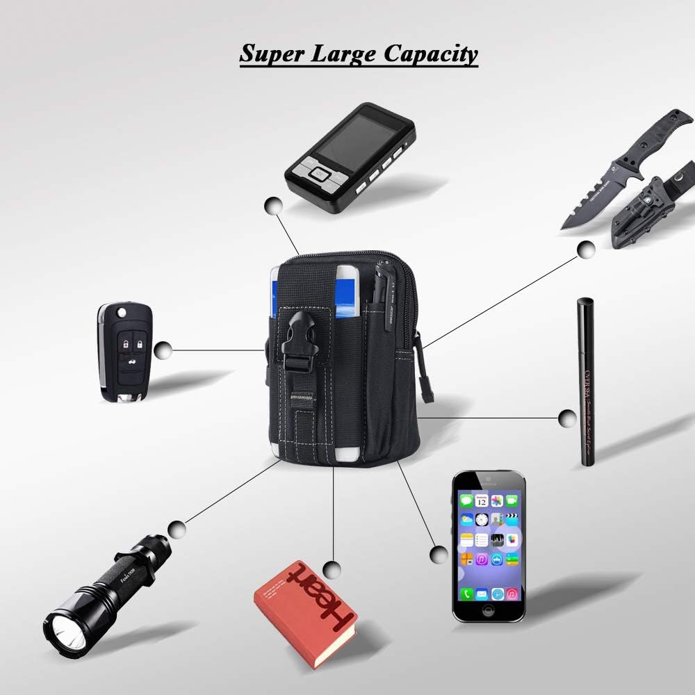Side view of military-grade EDC belt bag, highlighting its compact and durable design