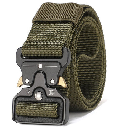 Adjustable tactical utility belt for outdoor with durable quick release buckle and rugged nylon material