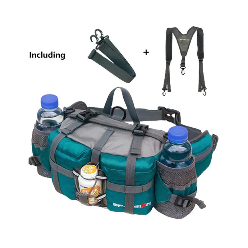 Compact unisex tactical waist pack in black, perfect as a versatile travel accessory or cycling bag