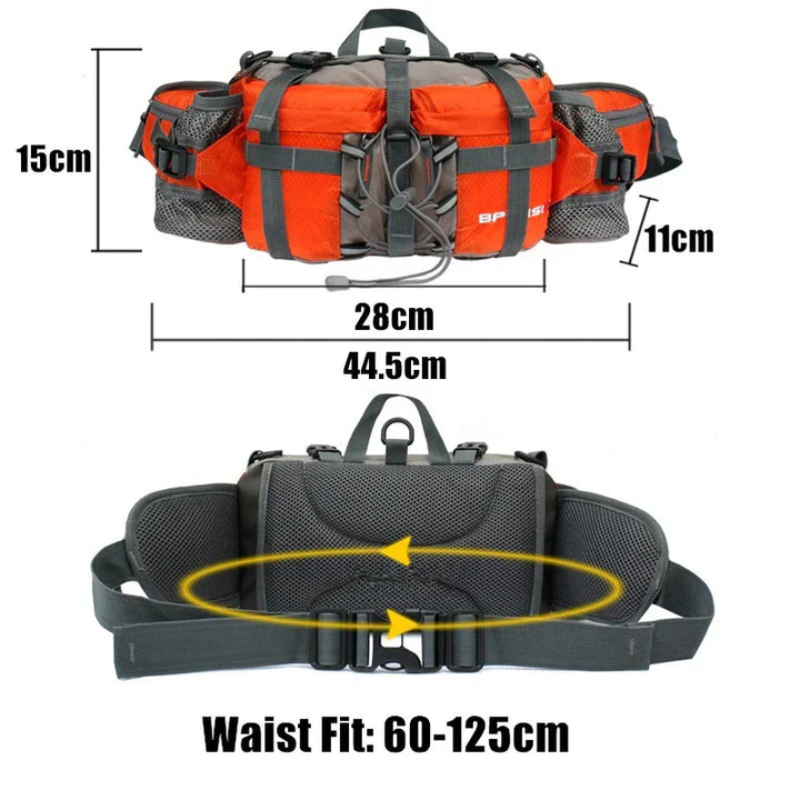 Unisex tactical waist pack with MOLLE system, an essential outdoor sports and hiking gear piece