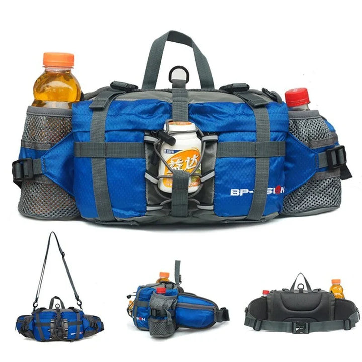 Unisex tactical waist pack on a outdoor trail, blending with hiking gear for nature exploration