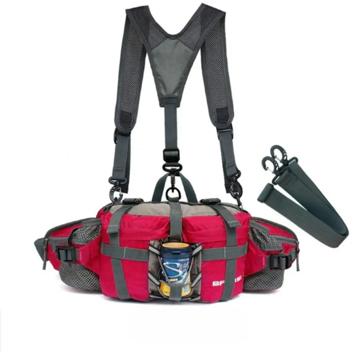 Unisex coyote brown tactical waist pack, designed for outdoor sports, hiking, and travel convenience