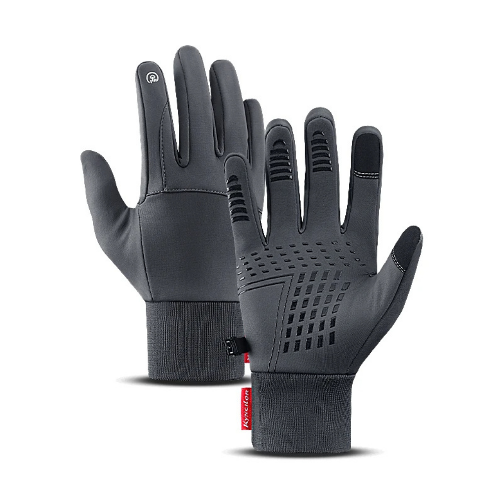 Unisex black thermal gloves for winter cycling, hiking, and cold weather outdoor activities