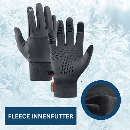 Black unisex thermal gloves featuring elastic cuff for a snug fit in cold weather