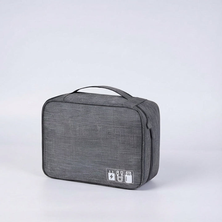 TechTidy travel gadget organizer bag for neat storage of electronics, cables, and chargers.