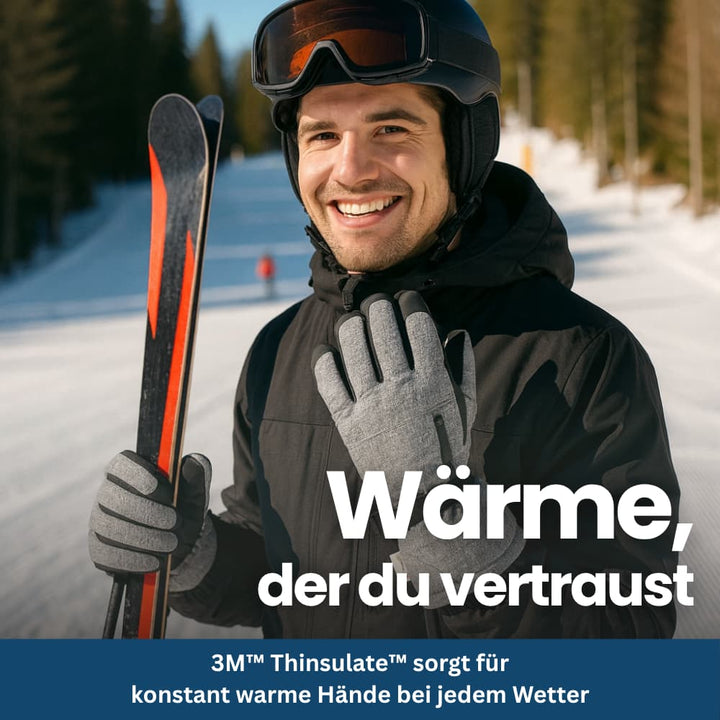Pair of waterproof outdoor gloves for cold weather activities like skiing and snowboarding