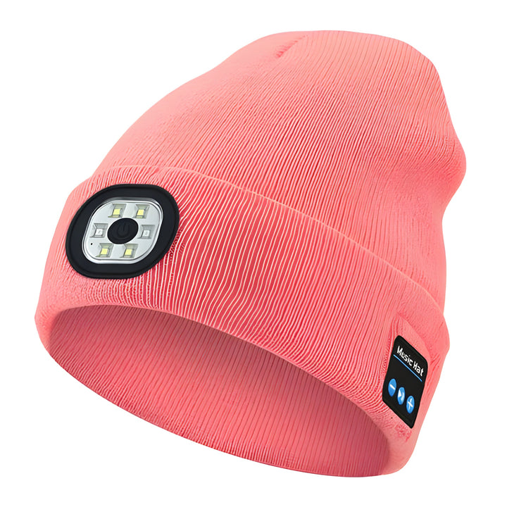 Stylish unisex Bluetooth music beanie featuring powerful LED light, perfect for all your outdoor adventures.