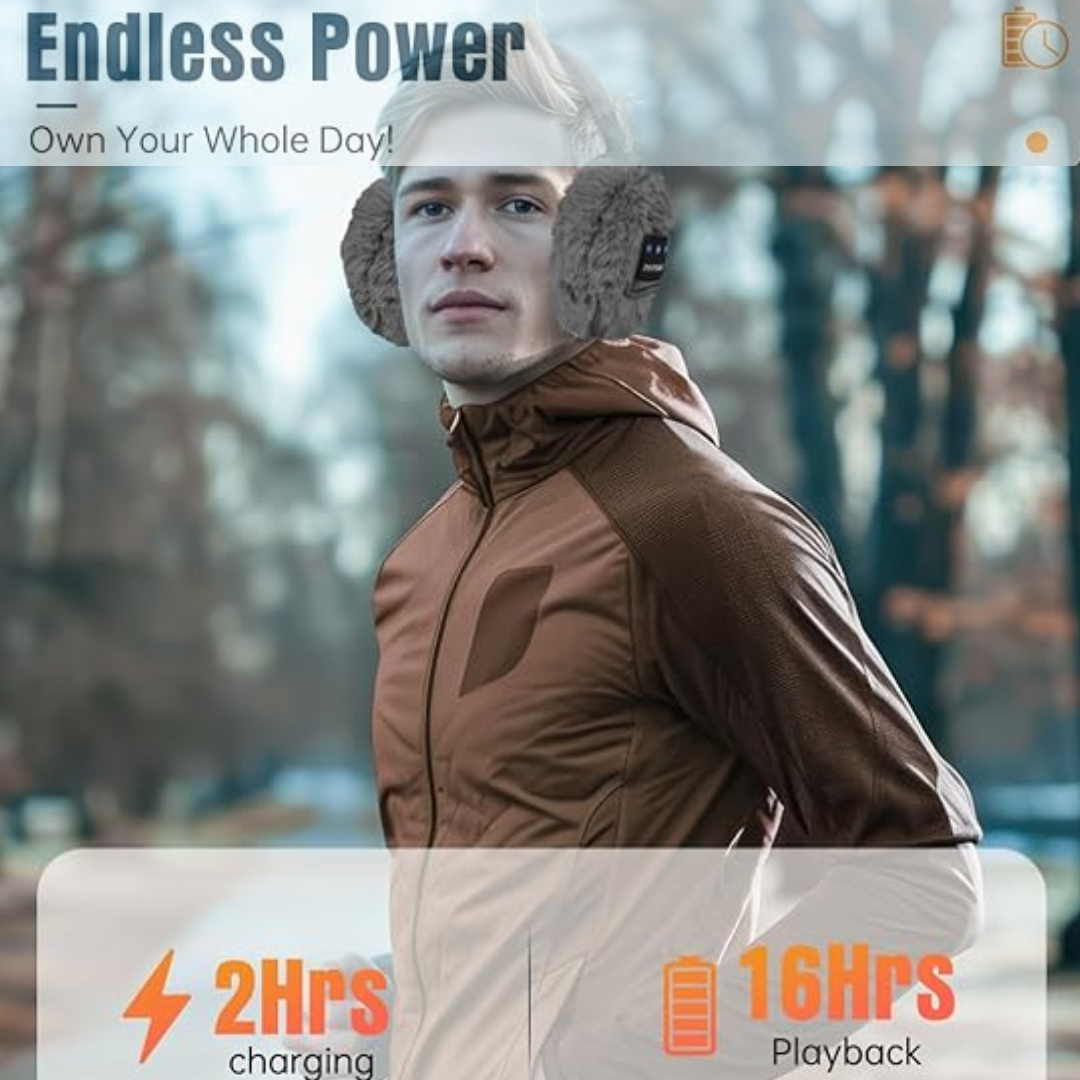 CozyGrooves wireless Bluetooth ear warmers for winter comfort. Enjoy hands-free music & calls in the cold.