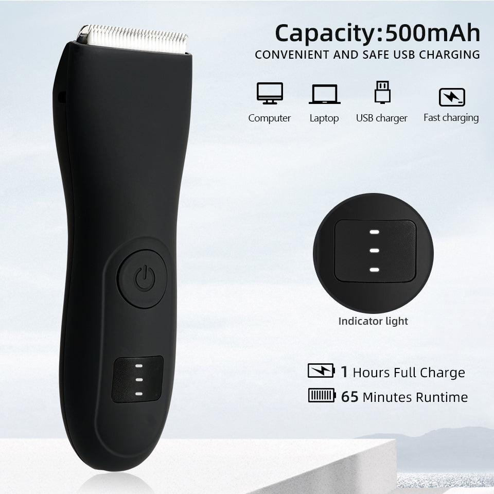 Travel-friendly cordless body hair trimmer for men & women. Rechargeable for smooth personal care & grooming.