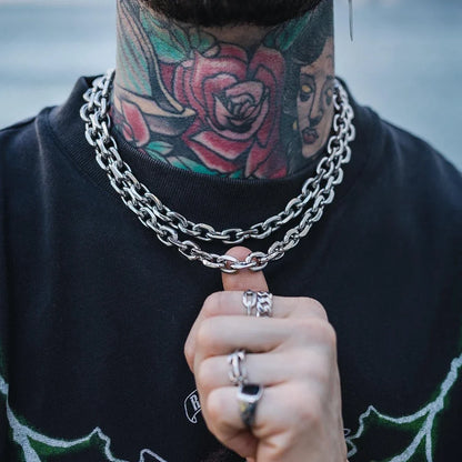 Durable men's bold chainlink necklace. Heavyweight, polished finish, and modern design. A perfect statement piece.
