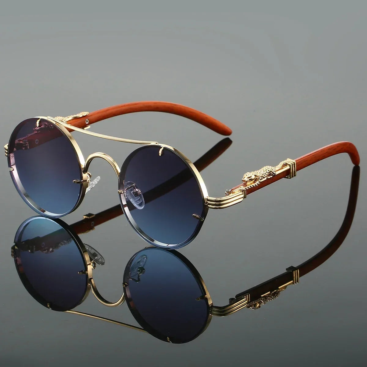 Unisex bold style sunglasses with golden lenses, perfect for a modern fashion statement. UV protection.