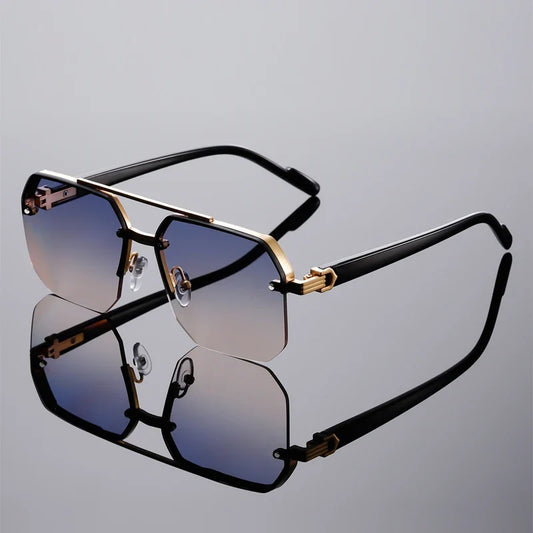 Unisex bold geometric sunglasses with UV protection, gradient lenses, and lightweight design.