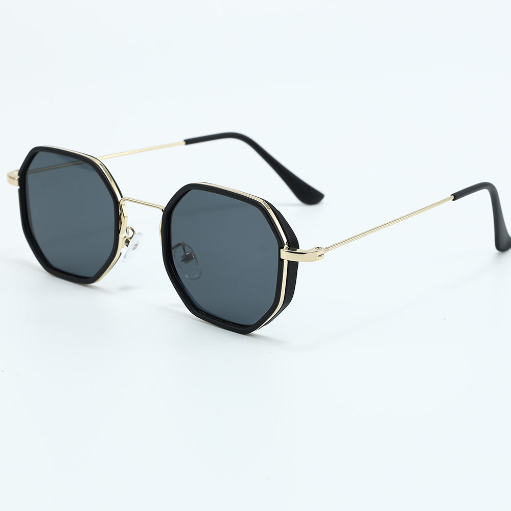 Unisex hexagonal sunglasses with UV400 protection. Lightweight metal frame, modern & stylish shades.