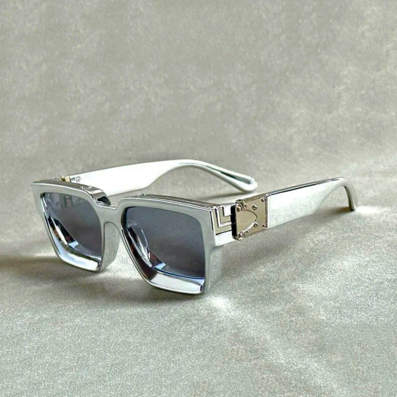 Unisex metallic sunglasses: a bold, futuristic statement in eyewear. Offers premium UV protection and durability.