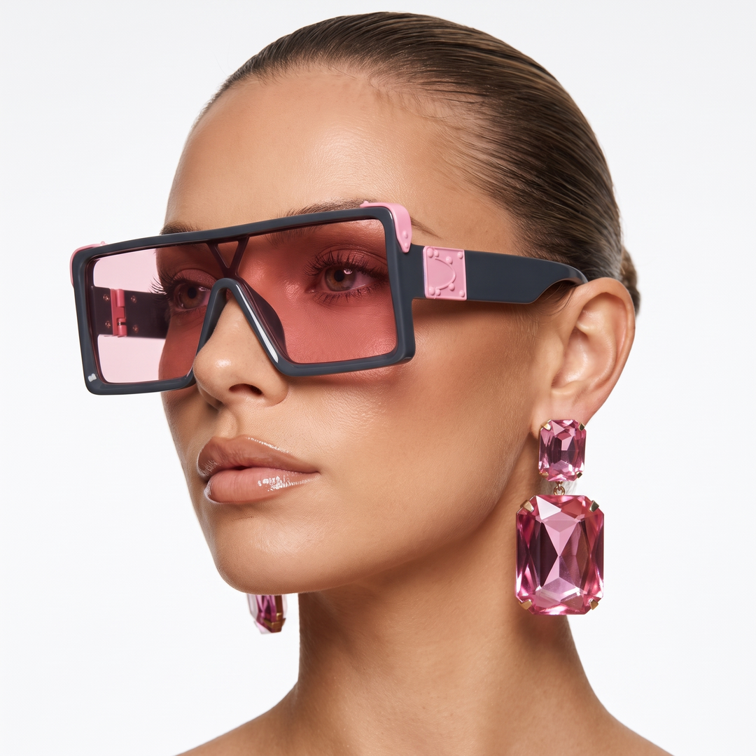 Fashionable bold unisex sunglasses with UV400 protection, perfect lightweight eyewear for driving & outdoor.