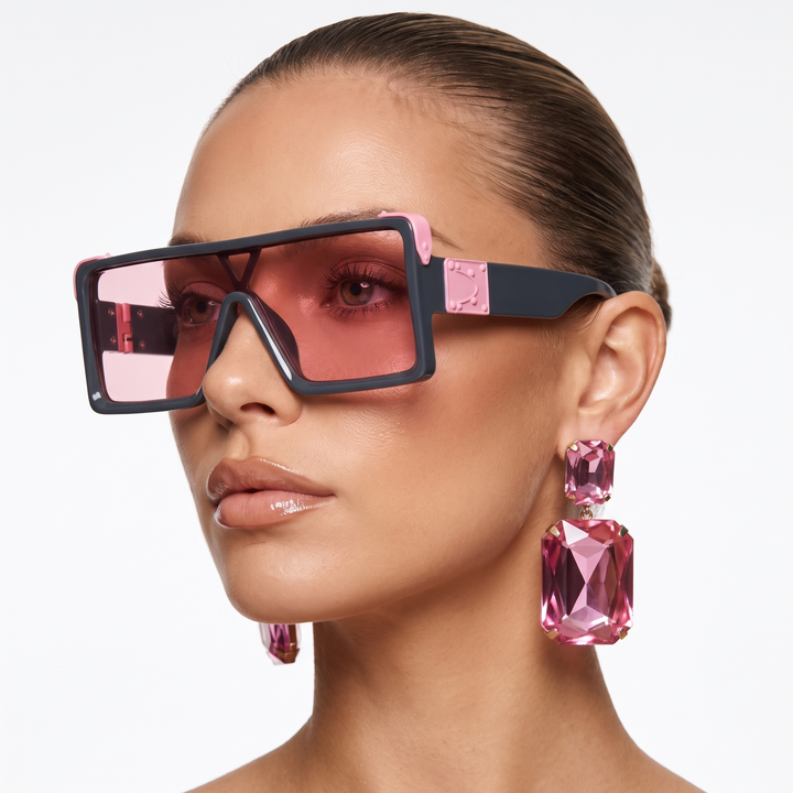Fashionable bold unisex sunglasses with UV400 protection, perfect lightweight eyewear for driving & outdoor.