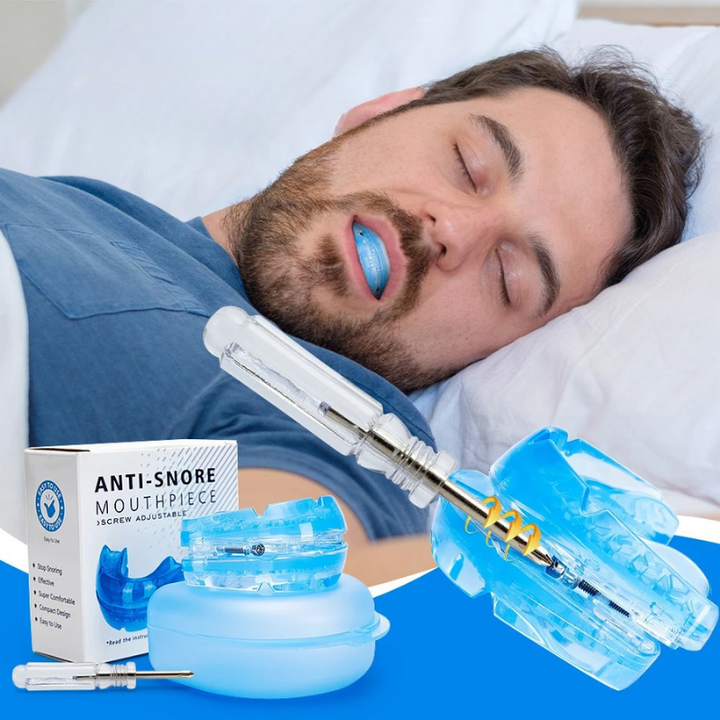 Unisex BPA-free anti-snore dental guard mouthpiece for better sleep & snore relief. Custom fit comfort.