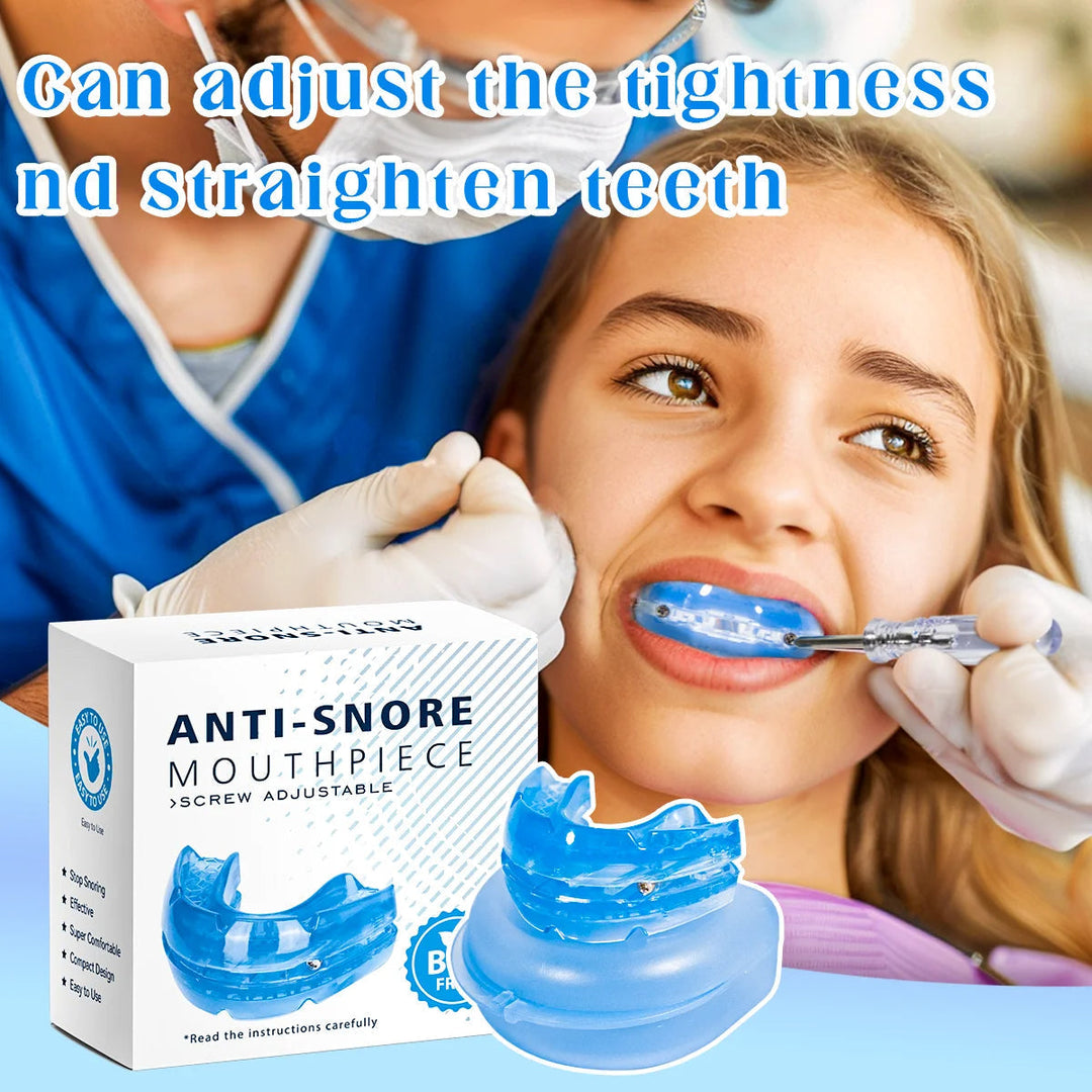 Clear anti-snoring dental appliance mouthguard. Sleep aid for men & women, BPA-free for safe, quiet nights.