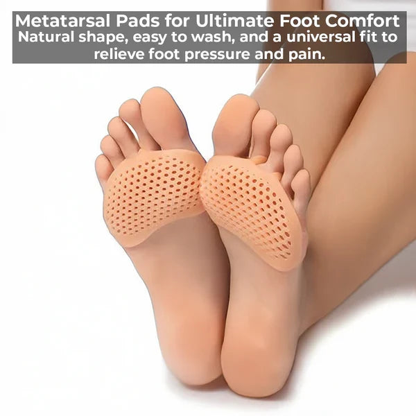 Breathable gel metatarsal foot pads for forefoot pain relief, comfort, & orthopedic support. Unisex.