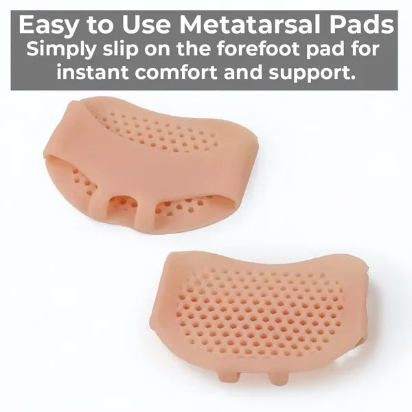 Unisex breathable gel metatarsal pads, ideal shoe inserts for forefoot pain relief & all-day comfort.
