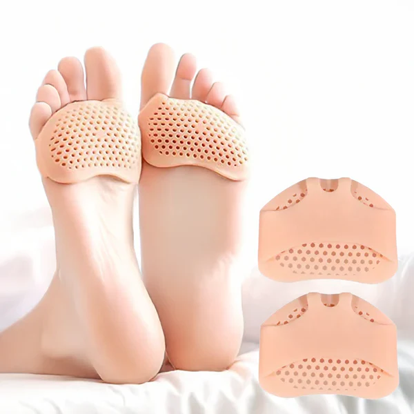 Unisex breathable gel metatarsal pads provide forefoot comfort & pain relief. Reusable shoe accessories for cushioning.