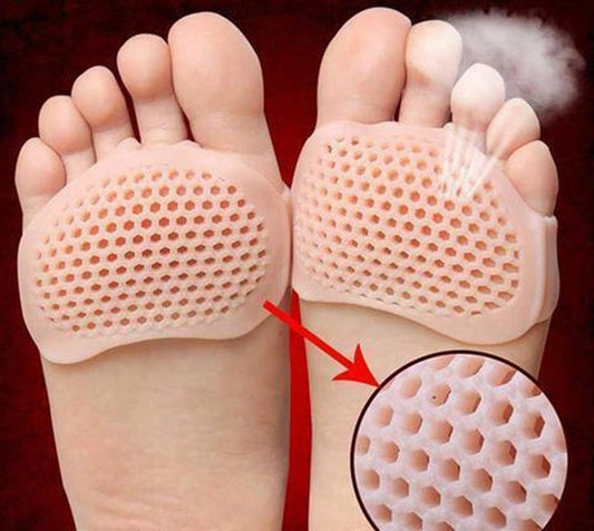 Unisex breathable metatarsal foot pads (2-pack) for forefoot pain relief, cushioning, & daily comfort.
