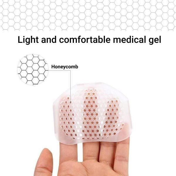 Soft unisex metatarsal foot pads for enhanced foot care, pain relief, & athletic support. Breathable 2-pack.
