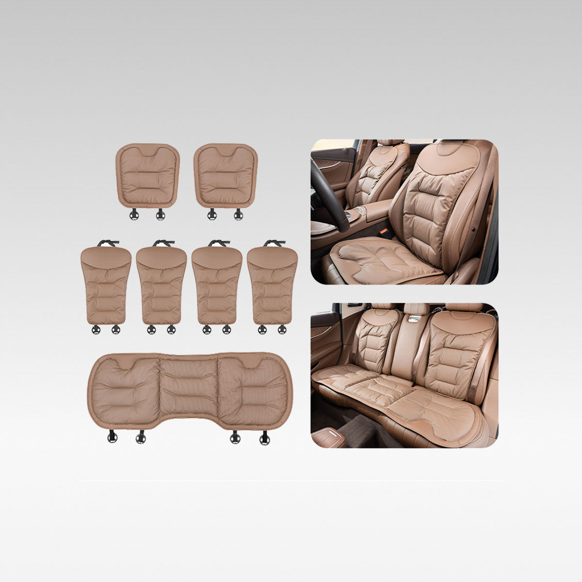 Unisex Breathable Napa Leather Full Car Seat Cover Set