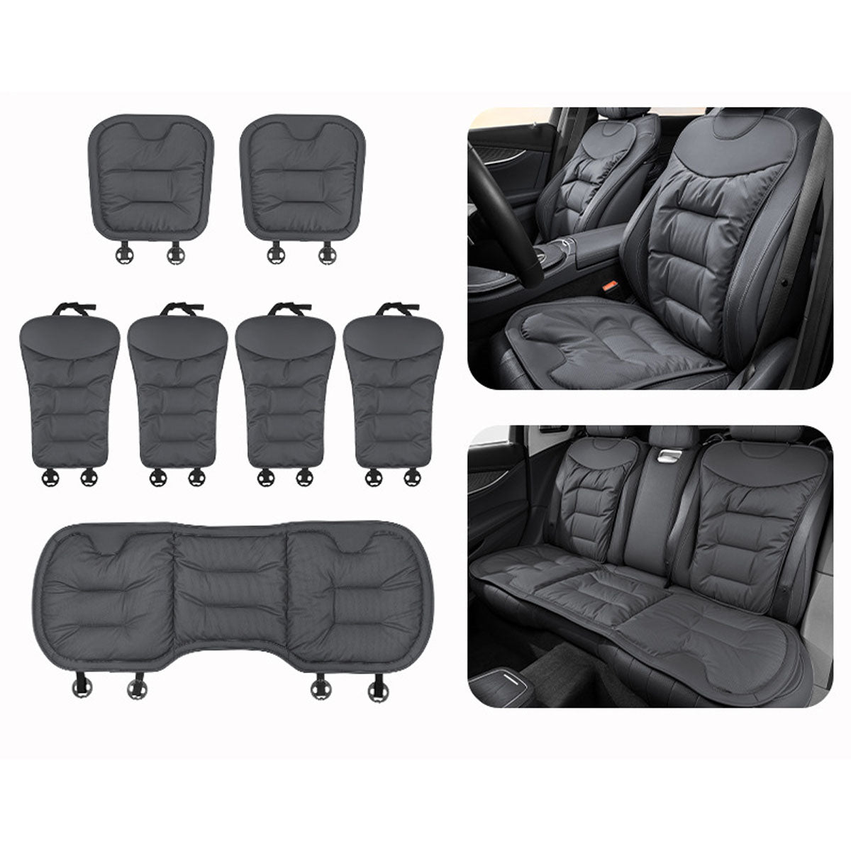 Unisex Breathable Napa Leather Full Car Seat Cover Set