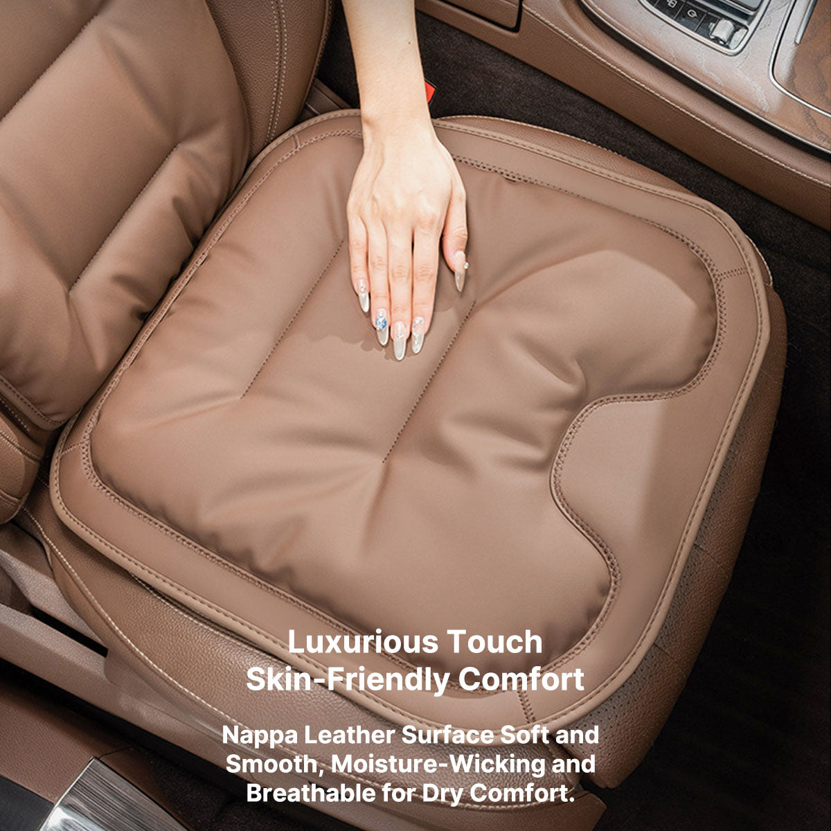 Unisex Breathable Napa Leather Full Car Seat Cover Set