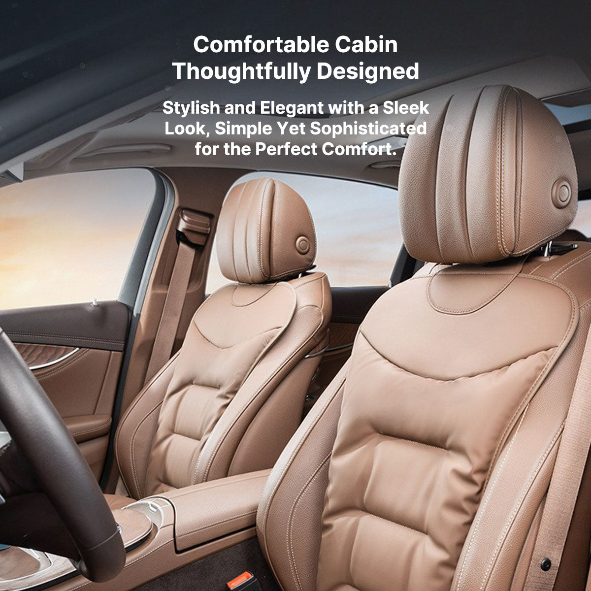 Unisex Breathable Napa Leather Full Car Seat Cover Set
