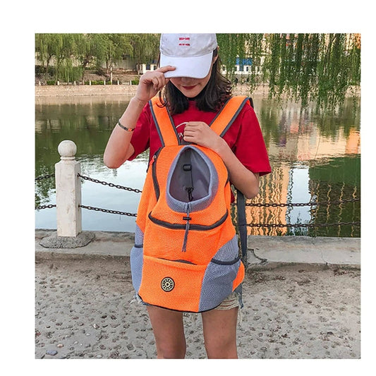 Unisex breathable pet dog cat carrier backpack for comfortable travel. Hands-free pet accessory for outdoor adventures.