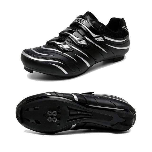 Various color options for unisex breathable cycling shoes, displayed side-by-side