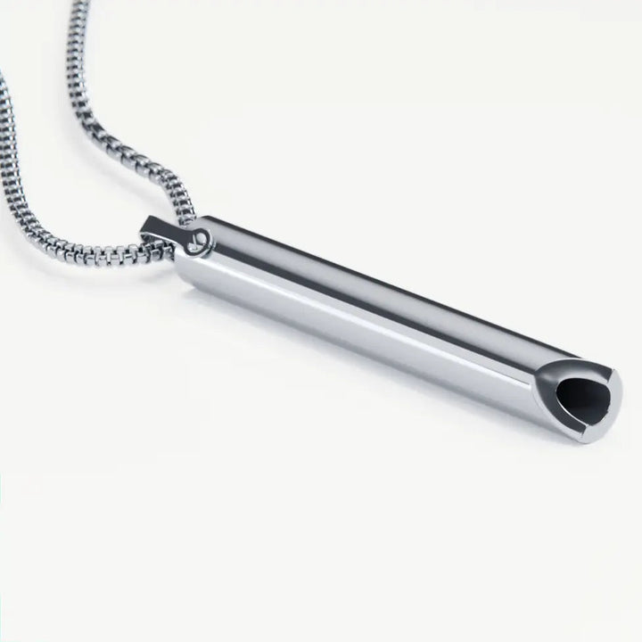 Meditation breathing pendant for deep breaths, stress reduction, and mindful living.