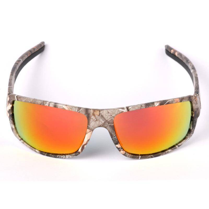 Durable unisex camouflage sunglasses with polarized lenses, essential for outdoor