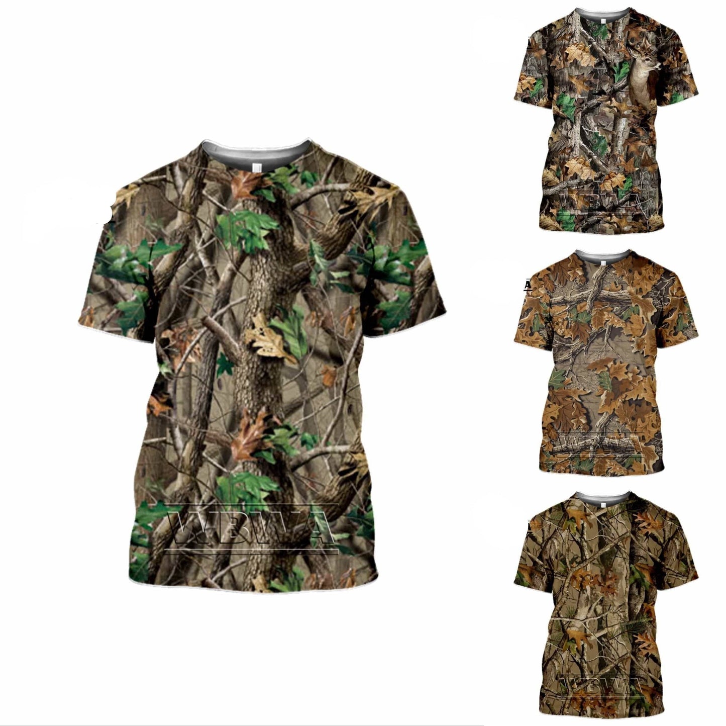 Unisex camouflage hunting t-shirt, short sleeve, polyester spandex blend for outdoor adventures