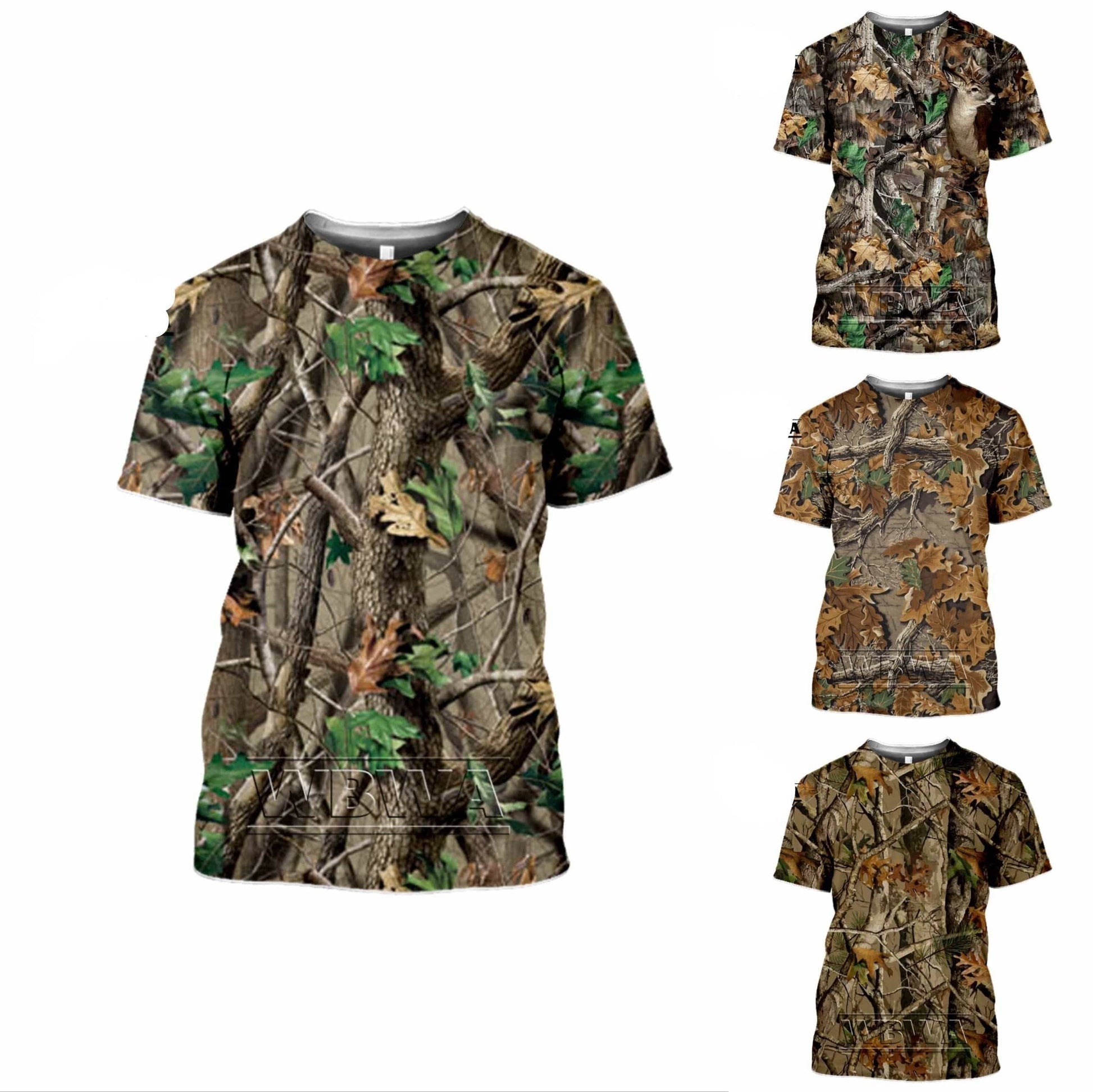 Unisex camouflage hunting t-shirt, short sleeve, polyester spandex blend for outdoor adventures
