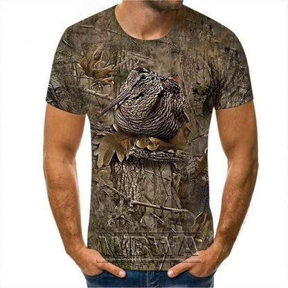 Unisex camouflage t-shirt, hunting and tactical apparel, polyester spandex blend