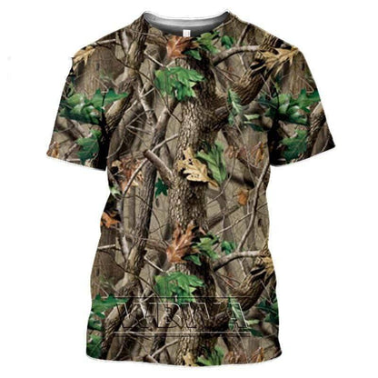 Tactical camouflage tee, unisex broadcloth for hunting and military style outdoor wear