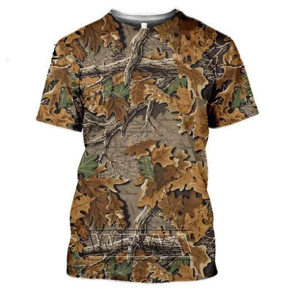 Hunting apparel: unisex camouflage short sleeve t-shirt, polyester spandex, ideal for outdoors