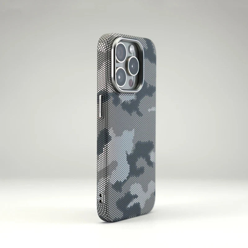 Slim camouflage hard iPhone case. Non-slip grip and rugged protection for all models.