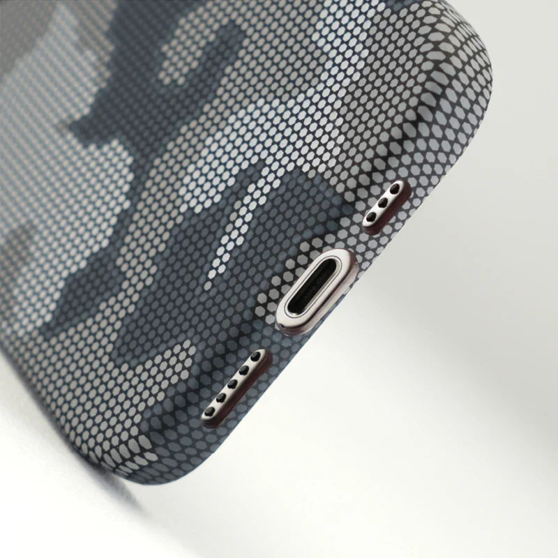 MagSafe compatible camouflage iPhone case. Slim design and rugged protection for daily use.