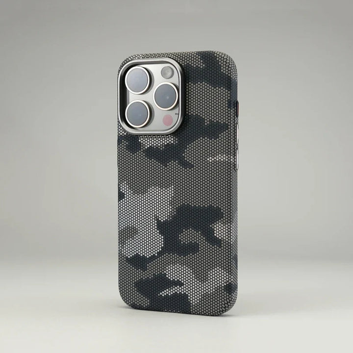 Hard shell camouflage iPhone case. Slim, MagSafe compatible, and offers rugged protection.