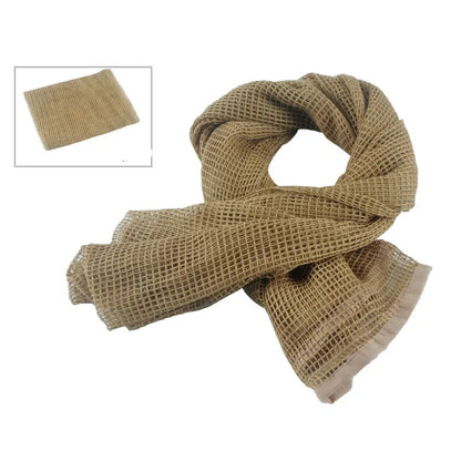 Unisex Camouflage Mesh Tactical Scarf for Outdoor Activities