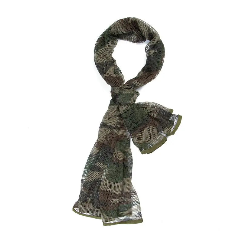 Unisex Camouflage Mesh Tactical Scarf for Outdoor Activities