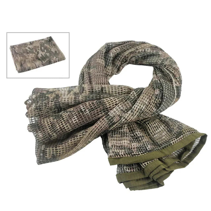 Unisex Camouflage Mesh Tactical Scarf for Outdoor Activities